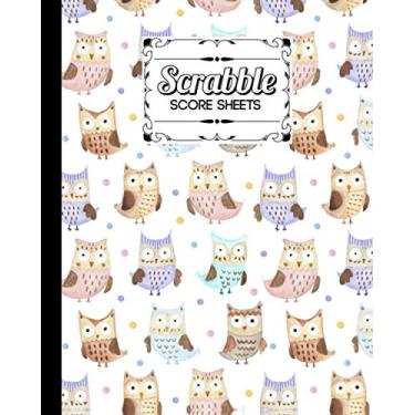 Imagem de Scrabble Score Sheet: Scrabble Game Record book For up to 4 Players, Scrabble Game Sheets For Board Game Words Building | Owls Cover | 121 Pages, Size 8" x 10"