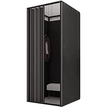 Imagem de Provador móvel de loja de roupas Provador quadrado de loja de roupas, vestiário móvel com cortina de sombreamento, vestiário temporário, vestiário com proteção de privacidade Divisória de te
