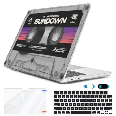 Imagem de HOHAIYOO Compatível com MacBook Pro 16 polegadas 2024 2023 2022 2021 versão M3 A2991 M2 A2780 M1 A2485 Pro Max, capa de plástico rígido + capa de teclado + protetor de tela + capa de webcam, fita