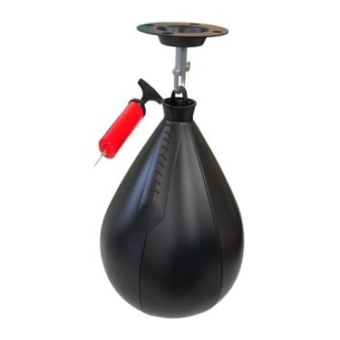 Imagem de Colaxi Kit de bola de pêra de velocidade de boxe, treinamento de velocidade, treinador de luta, saco de velocidade de perfuração para kickboxing, academia em, PRETO