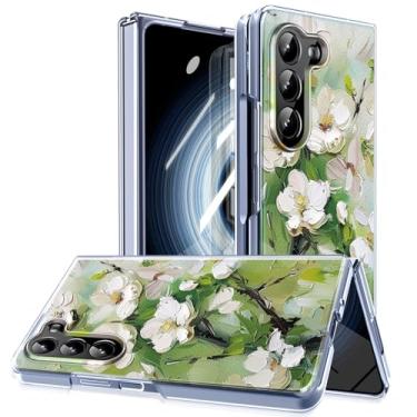 Imagem de MIDIIUGCT Capa transparente magnética para Samsung Galaxy Z Fold 6, fina, leve, não amarela, sem fio, capa rígida de policarbonato para Galaxy Z Fold 6 [pintura a óleo flor de ameixa] MUS-CXDZ-05-02