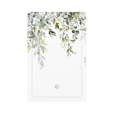 Imagem de Folhas de aquarela de eucalipto verdes com interruptor de luz em branco único 1 interruptor sem dispositivo placa de parede decorativa placa de interruptor elétrico para banheiro, quarto, decoração de casa