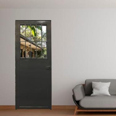 Imagem de Porta Social Lambril Linha Veneza 210x80 Lado Esquerdo Preto