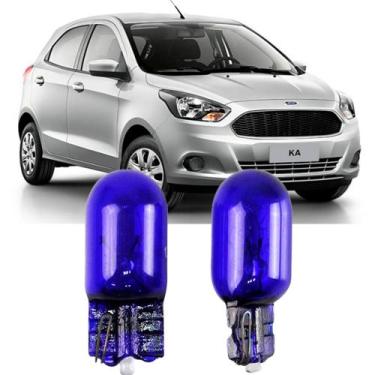 Imagem de Par Lâmpadas Pingo Super Branca Esmagada T10 Ford KA Faroleta Teto Pla