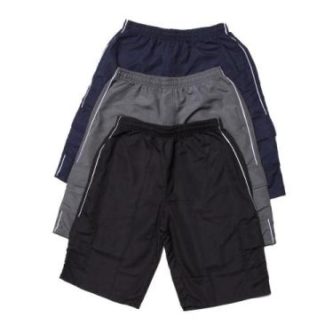 Imagem de Kit 3 Bermuda Tactel OX com Bolsos Frente e Costa - OX CONFECÇÕES, Pre