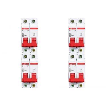 Imagem de Kit C/4 - Disjuntor Steck Din Bipolar 63A Sd62 3Ka