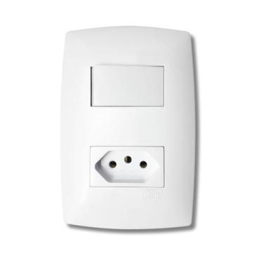 Imagem de Conjunto Tomada 10a + Interruptor Simples - Blux Linha Home