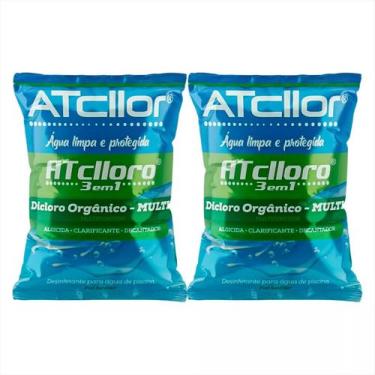 Imagem de Clo'ro Limper 1kg Multi Ação 3 Em 1 P/ Piscinas Atcllor Kit 2