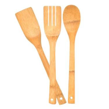 Imagem de Kit de talheres de bambu 3 peças - Elite , EL1486