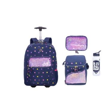 Imagem de Kit Capricho Mochila de Rodas + Lancheira + Estojo + Garrafa