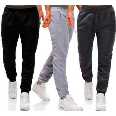 Imagem de Calça jogger masculina ribana moletinho conforto com bolso - TB modas,