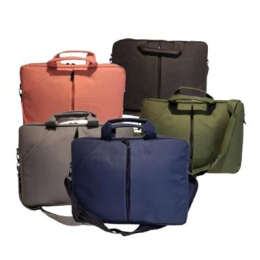 Imagem de Bolsa Pasta Mala Maleta Portátil Transversal De Ombro Com Compartimento Que Cabe Carregar Notebook Para Trabalho Viagem Trabalhar Feminina Masculina (Azul escuro)
