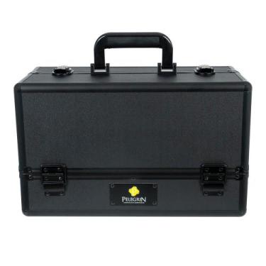 Imagem de Maleta Maquiagem Joias Manicure Alumínio ABS Pelegrin PEL-M1013 Preta