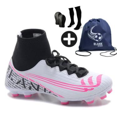 Imagem de Kit Chuteira Campo Botinha Blank com Meião, Caneleira e Mochila BCPK -