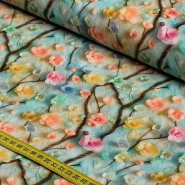 Imagem de Tecido Estampado para Patchwork - Clube Mais Criativo : Floral Grande 