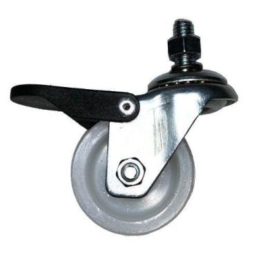 Imagem de Rodizio Girat Freio Rosca 3/8'' Roda 2pol. Nylon Branco 80kg - ABCMAIO