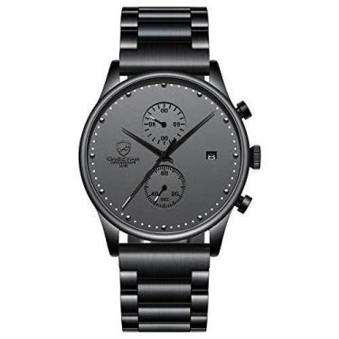 Imagem de Relógio masculino Cheetah de aço inoxidável 3 ATM à prova d'água, cron