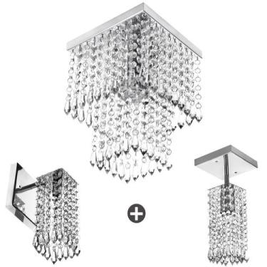 Imagem de Conjunto Lustre Marrycrilic + Clearcrilic + Arandela - MARRYLUZ