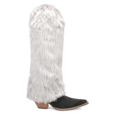 Imagem de Dingo Botas femininas casuais Snuggles Snip Toe acima do joelho salto médio 5 a 7,6 cm - preta, branca, Preto/branco, 38