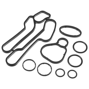 Imagem de Hihaha No.55355602/5650834 Gaxeta do refrigerador de óleo para Opel Corsa D 2011-2014 / Junta adaptador de filtro de óleo do motor interno/borracha durável/1 conjunto preto