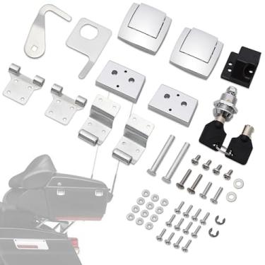 Imagem de WOWTK Kit de chaves de trava de porta-malas Tour-Pack para Harley Touring e Trike 1988-2013 com navalha/cortado/King Tour Pak, para CVO Electra Glide Road Glide Road King Street Glide Ultra Classic,
