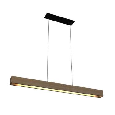 Imagem de Pendente Laminado Industrial Retangular de Madeira 130cm Moderno - E-L