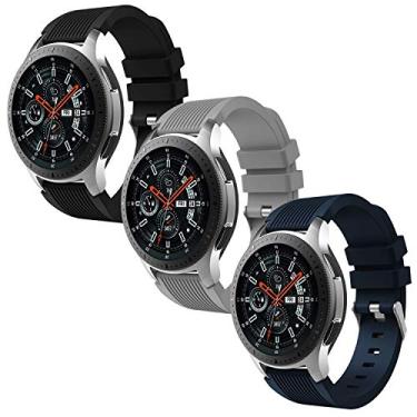 Imagem de Anrir Compatível com Samsung Galaxy Watch 46 mm, pulseiras de silicone macio de 22 mm para Samsung Galaxy Watch 3 45 mm, Garmin Vivoactive 4 45 mm, Fossil Gen 5 Carlyle hr/Garrett-3 unidades