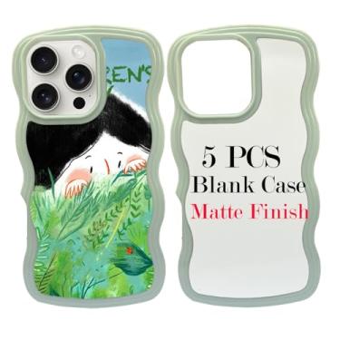 Imagem de JUSTRY 5 peças de sublimação blanks capa de telefone capa de telefone imprimível projetada para iPhone 16 Pro, capa de borracha macia de 6,3 polegadas + inserção de alumínio, impressão personalizada,