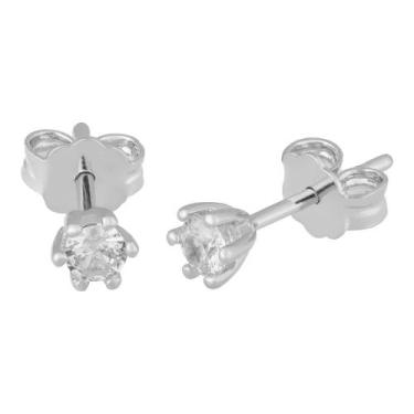 Imagem de Brinco Ponto de Luz Prata com zircônia 4mm - Convex
