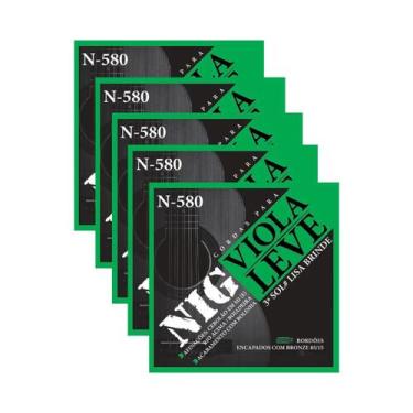 Imagem de Kit 5 Encordoamento Viola Leve Nig N580 85/15 - Rouxinol