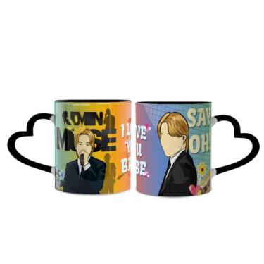 Imagem de Caneca BTS Jimin Muse Smeraldo - Lorraine Canecas, Preta Coração