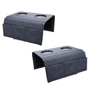 Imagem de Esteiras Bandeja Porta Copo Braço Para Sofá - luck home decor, preto