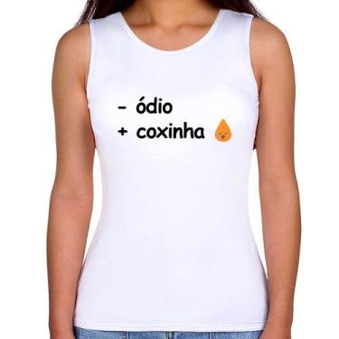 Imagem de Regata Feminina Menos ódio, Mais coxinha - Foca na Moda, Branco, G