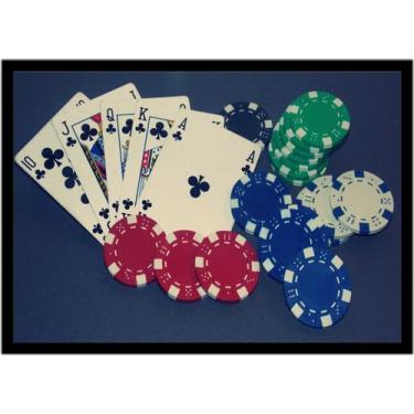 Imagem de Quadro Decorativo Jogos Baralho Naipe Cartas Poker Com Moldura RC030 -
