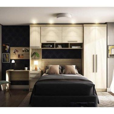 Imagem de Guarda Roupa 6 Portas C/Cabeceira E Escrivaninha Avelã - KIT