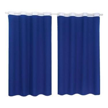 Imagem de Cortina Tecido Oxford Faixa Branco 1,8M X 2,8M ul Marinho - Campari