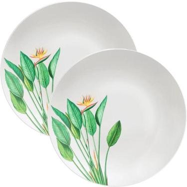 Imagem de Kit Jogo De Prato Raso Jantar 2 Pessoas 2pçs Graziela 25cm