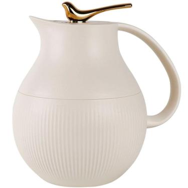 Imagem de Garrafa Térmica De Mesa Pássaro Dourado Branco Chá Leite 1l