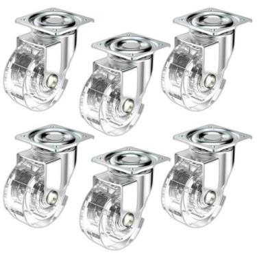 Imagem de (6pçs) Roda C/ Rolamento 50mm Gel Silicone 50kg Por Rodizio - SOPRANO