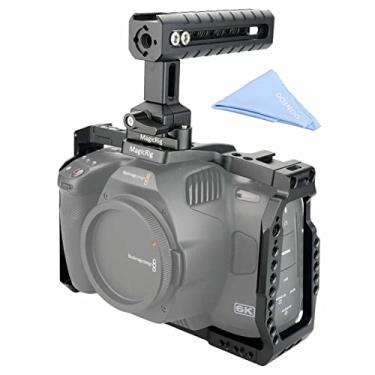 Imagem de MAGICRIG Kit de gaiola BMPCC 6K Pro/6K G2 para câmera Blackmagic Design Pocket Cinema 6K Pro/6K G2, com alça superior OTAN e trilho OTAN