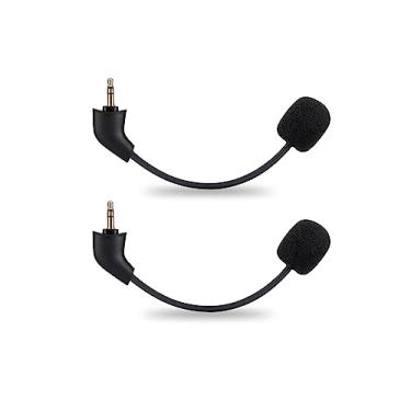 Imagem de Pacote com 2 microfones de jogo de substituição para fones de ouvido Kingston HyperX Cloud, Cloud X e Cloud II 2ª versão para PS4, PS5, Xbox One, Nintendo Switch, PC, microfone boom removível de 3,5