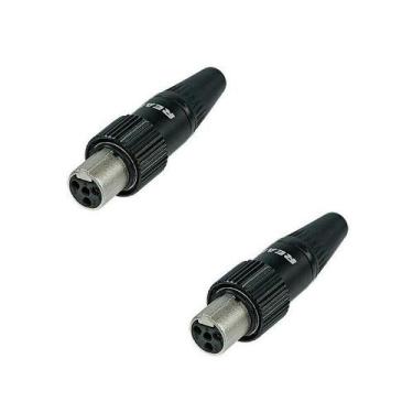 Imagem de Kit 2 conector mini xlr femea rean by neutrik 4 pinos rt4fct
