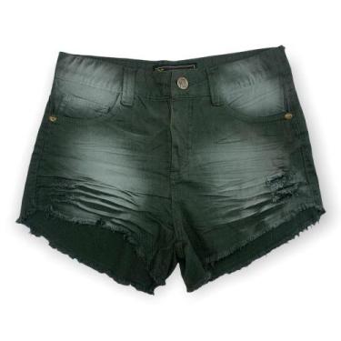 Imagem de Shorts Jeans Curto Sarja Feminino Jeans Destroyed Colorido 36 Ao 46 - 