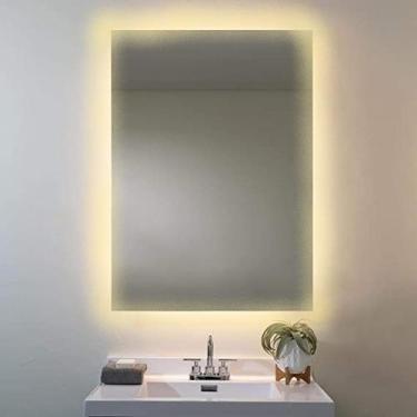 Imagem de Espelho lapidado Iluminado com LED quente 90x100cm - Woodglass