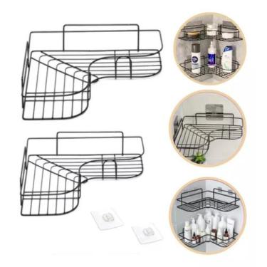 Imagem de Prateleira Aramado De Canto Em L Porta Shampoo - 2 Peças - TOP RIO