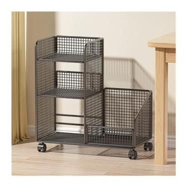 Imagem de LICONG-2019 Suporte móvel para livros, estante de mesa para armazenamento de chão, bolsa escolar, armário de armazenamento de livros, carrinho de rodas para escritório, estante de livros