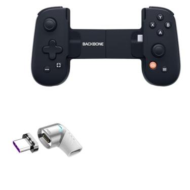 Imagem de BoxWave Adaptador compatível com Backbone One (Android) - Adaptador de ângulo MagnetoSnap PD, conector de carregamento magnético protetor de dispositivo - prata metálica