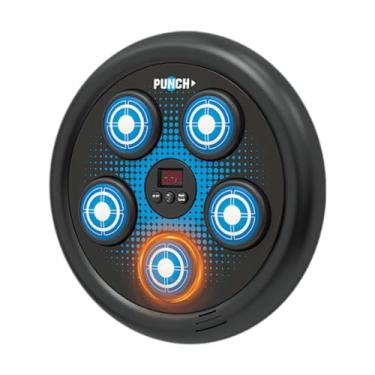 Imagem de Vaveren Máquina de boxe inteligente música boxe alvo de parede com luz treinador de boxe agilidade treinamento reação alvo para exercício fitness, Azul