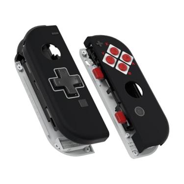 Imagem de eXtremeRate Caixa de controle portátil clássica estilo NES Joycon de toque suave (versão D-Pad), botões completos, capa de substituição para Nintendo Switch e Switch Oled Joy-con – Capa de console não
