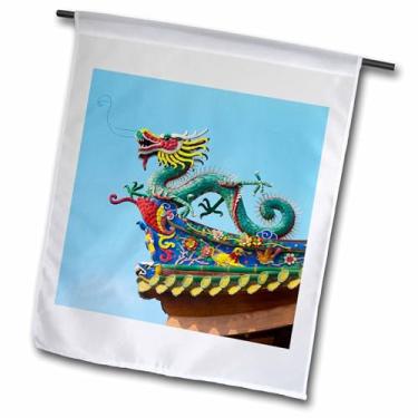 Imagem de 3dRose fl_312686_1 Bandeira, escultura de dragão no templo sul de Putuo, Xiamen, província de Fujian, China